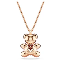 Teddy pendant, Bear, Pink, Rose gold-tone plated by SWAROVSKI