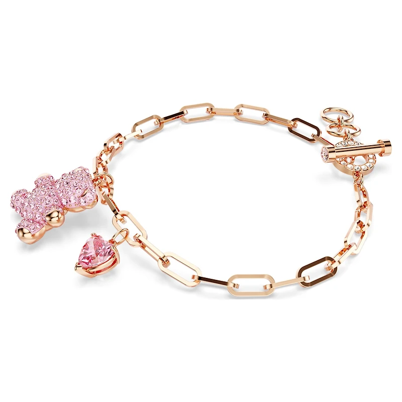 Teddy bracelet, Bear, Pink, 18K rose gold finish