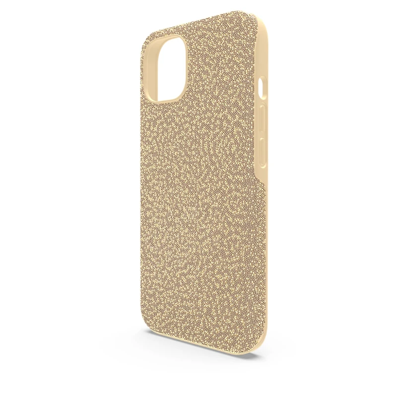 High smartphone case, iPhone® 13, Gold tone by SWAROVSKI