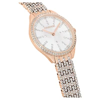 Attract watch, Swiss Made, Full pavé, Crystal bracelet, Rose gold tone, Rose gold-tone finish by SWAROVSKI