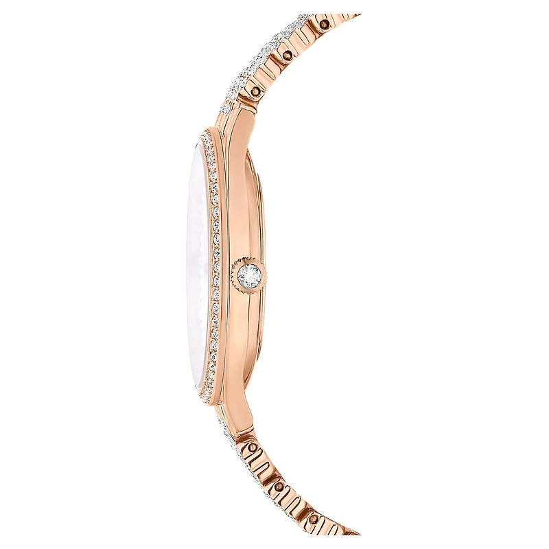 Attract watch, Swiss Made, Full pavé, Crystal bracelet, Rose gold tone, Rose gold-tone finish by SWAROVSKI