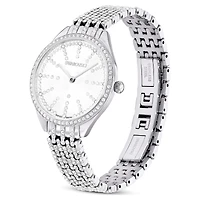 Attract watch, Swiss Made, Full pavé, Crystal bracelet, Silver tone, Stainless steel by SWAROVSKI
