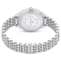 Attract watch, Swiss Made, Full pavé, Crystal bracelet, Silver tone, Stainless steel by SWAROVSKI