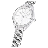 Attract watch, Swiss Made, Full pavé, Crystal bracelet, Silver tone, Stainless steel by SWAROVSKI