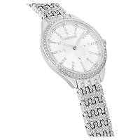 Attract watch, Swiss Made, Full pavé, Crystal bracelet, Silver tone, Stainless steel by SWAROVSKI