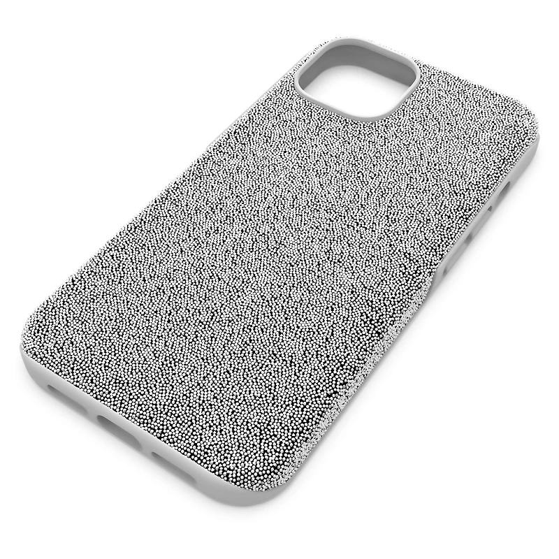 High smartphone case, iPhone® 14, Silver tone by SWAROVSKI