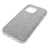 High smartphone case, iPhone® 14 Pro, Silver Tone by SWAROVSKI