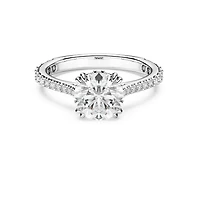 Stilla cocktail ring, Round cut, Pavé, White, Rhodium plated by SWAROVSKI