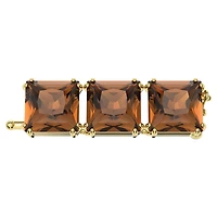 Millenia extender, Square cut, Brown, 18K gold finish