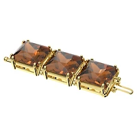 Millenia extender, Square cut, Brown, 18K gold finish