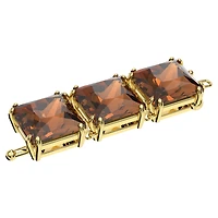 Millenia extender, Square cut, Brown, 18K gold finish