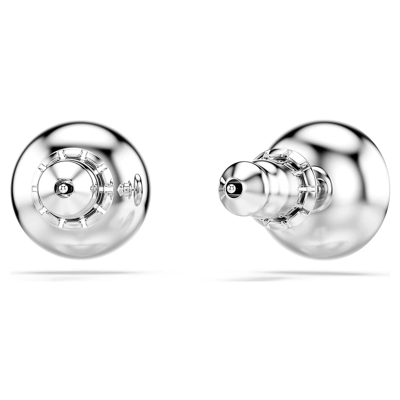 Una Angelic stud earrings, Round cut, Green, Rhodium plated by SWAROVSKI