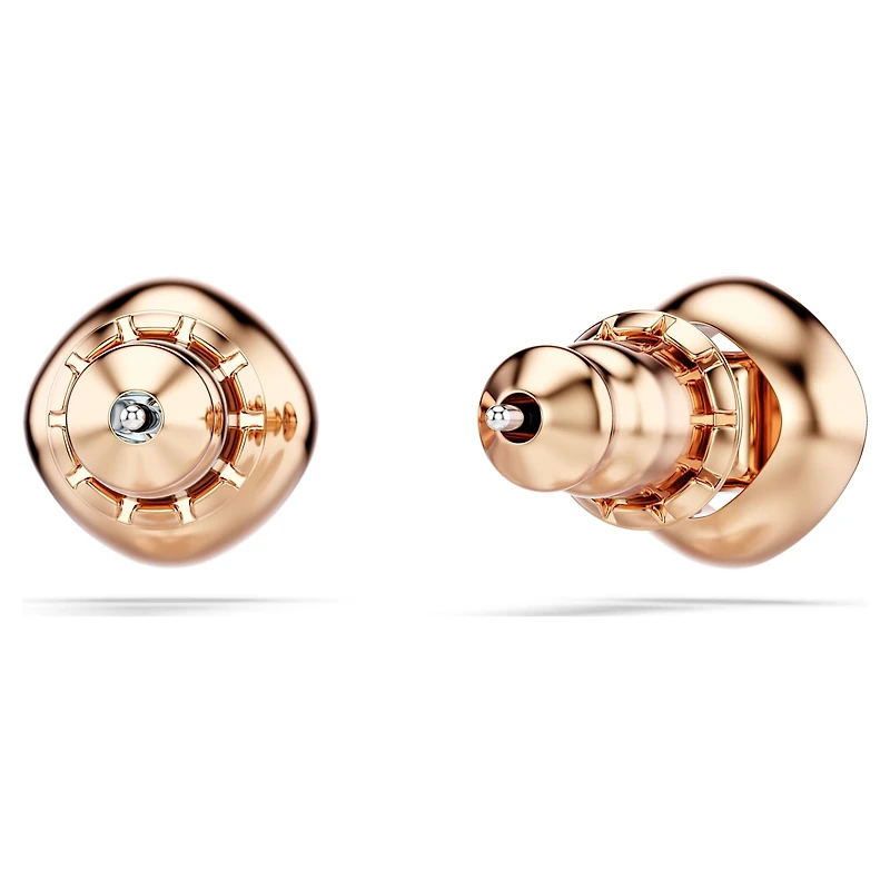 Una Angelic stud earrings, Square cut, White, 18K rose gold finish