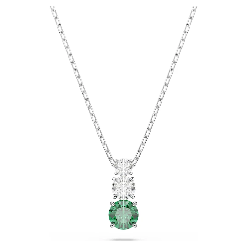Stilla Attract pendant, Green, Rhodium plated by SWAROVSKI