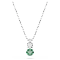 Stilla Attract pendant, Green, Rhodium plated by SWAROVSKI