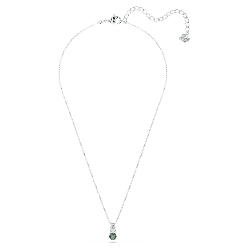 Stilla Attract pendant, Green, Rhodium plated by SWAROVSKI