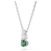Stilla Attract pendant, Green, Rhodium plated by SWAROVSKI