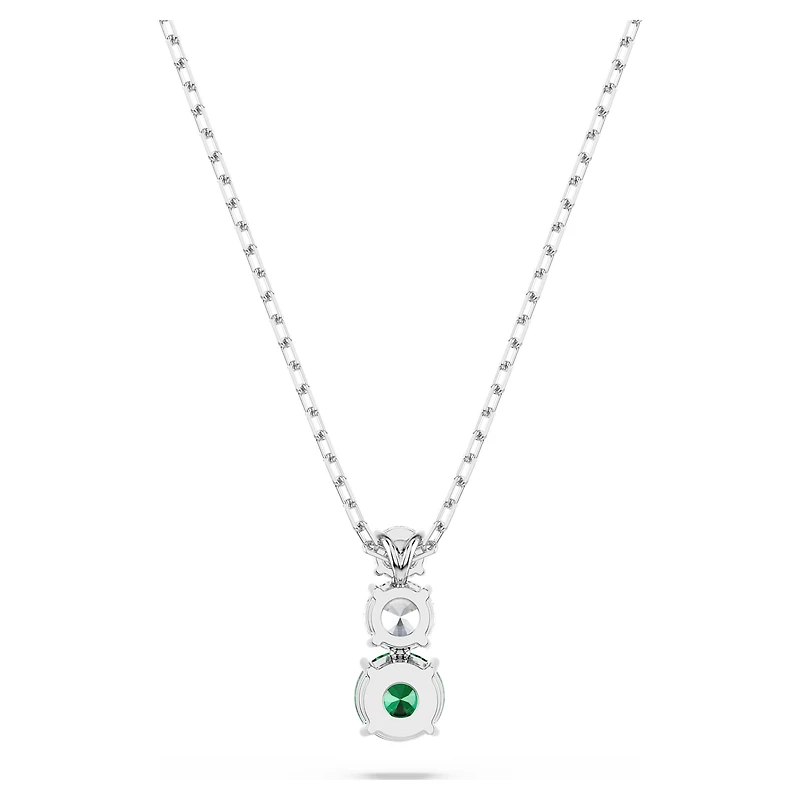 Stilla Attract pendant, Green, Rhodium plated by SWAROVSKI