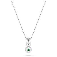 Stilla Attract pendant, Green, Rhodium plated by SWAROVSKI