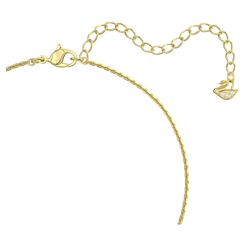 Hyperbola pendant, Intertwined circles, White, 18K gold finish