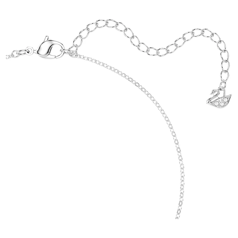 Una necklace, Round cut, Oval shape, Blue, Rhodium plated by SWAROVSKI