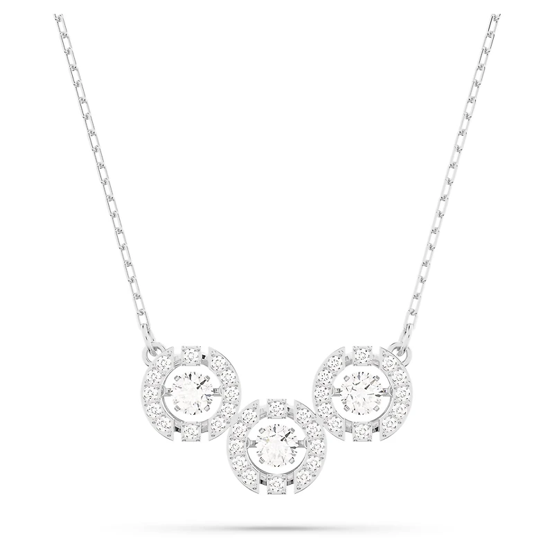 Una necklace, Round cut, White, Rhodium plated by SWAROVSKI