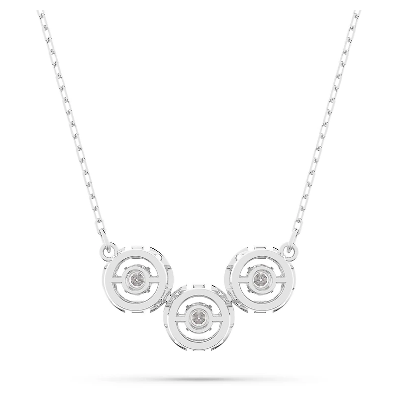 Una necklace, Round cut, White, Rhodium plated by SWAROVSKI