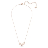 Swarovski Sparkling Dance Trilogy necklace, Round cut, White, Rose gold-tone plated by SWAROVSKI