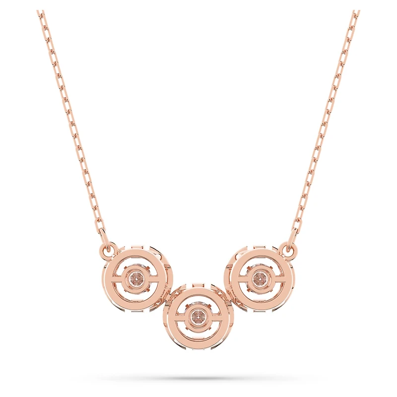 Swarovski Sparkling Dance Trilogy necklace, Round cut, White, Rose gold-tone plated by SWAROVSKI