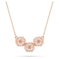 Swarovski Sparkling Dance Trilogy necklace, Round cut, White, Rose gold-tone plated by SWAROVSKI
