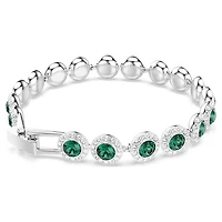 Una Angelic bracelet, Round cut, Pavé, Medium, Green, Rhodium plated by SWAROVSKI