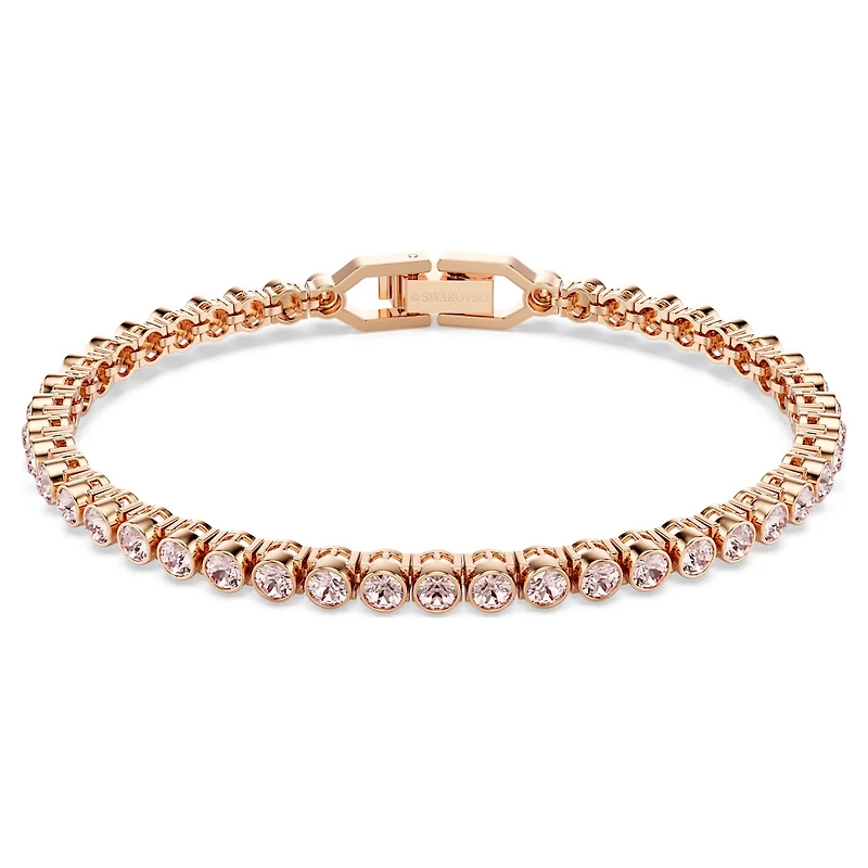 Imber Emily Tennis bracelet, Round cut, Pink, Rose gold-tone plated by SWAROVSKI