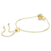 Hyperbola bracelet, Interlocking loop, White, 18K gold finish