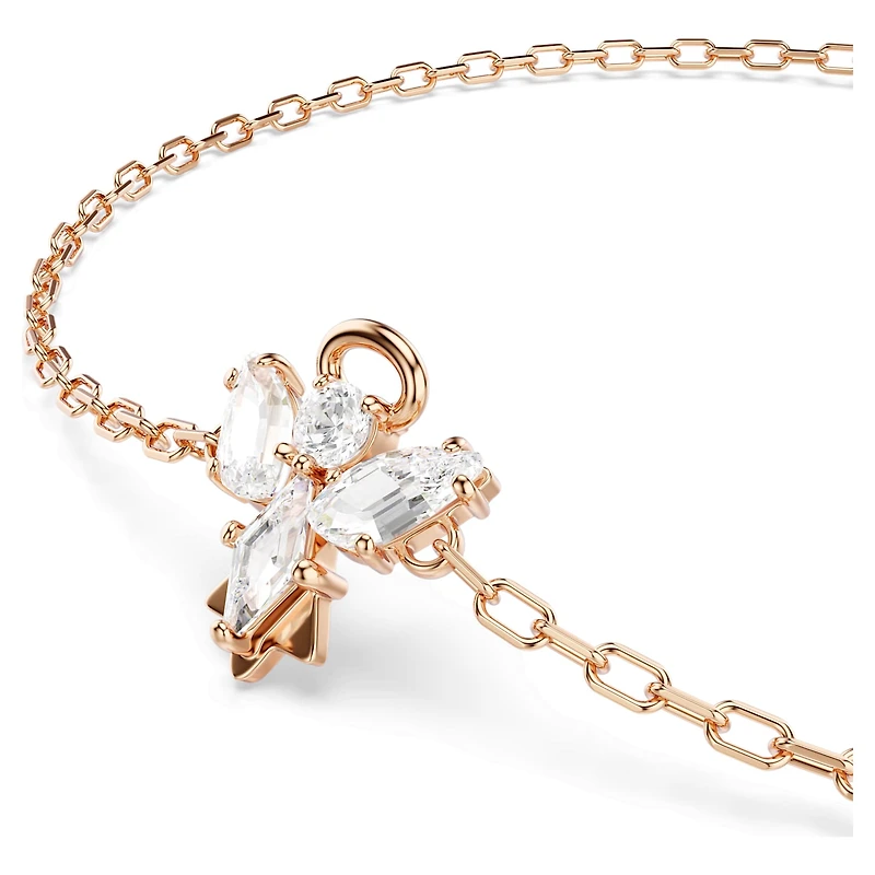 Magic bracelet, Angel, White, 18K rose gold finish