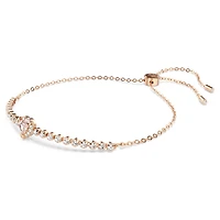 One bracelet, Heart, Pink, Rose gold-tone plated by SWAROVSKI