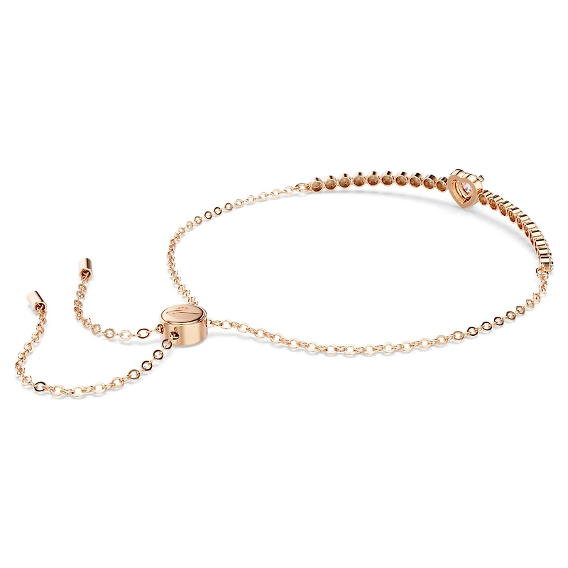 One bracelet, Heart, Pink, Rose gold-tone plated by SWAROVSKI