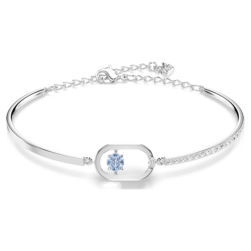 Una bracelet, Round cut, Oval shape, Blue, Rhodium plated by SWAROVSKI