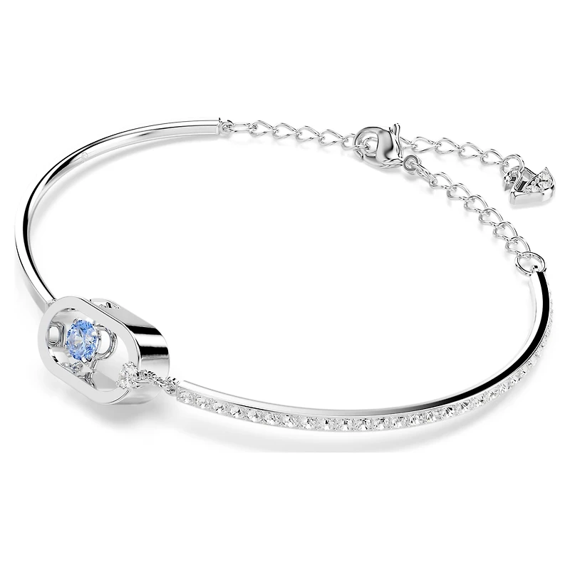 Una bracelet, Round cut, Oval shape, Blue, Rhodium plated by SWAROVSKI