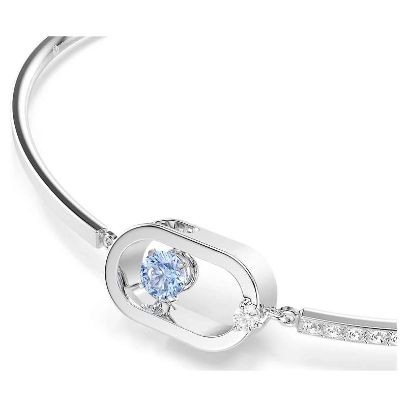 Una bracelet, Round cut, Oval shape, Blue, Rhodium plated by SWAROVSKI