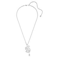 Swarovski Iconic Swan necklace, Swan, Long, White, Rhodium plated by SWAROVSKI