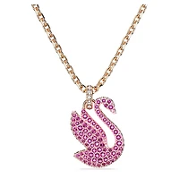Swan pendant, Swan, Medium, Pink, Rose gold-tone plated