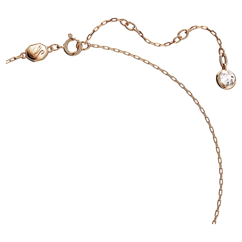 Swan pendant, Swan, Small, White, 18K rose gold finish