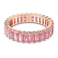 Matrix ring, Baguette cut, Pink, 18K rose gold finish