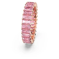 Matrix ring, Baguette cut, Pink, 18K rose gold finish