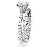 Stilla ring, Set (2), Round cut, White, Rhodium plated by SWAROVSKI
