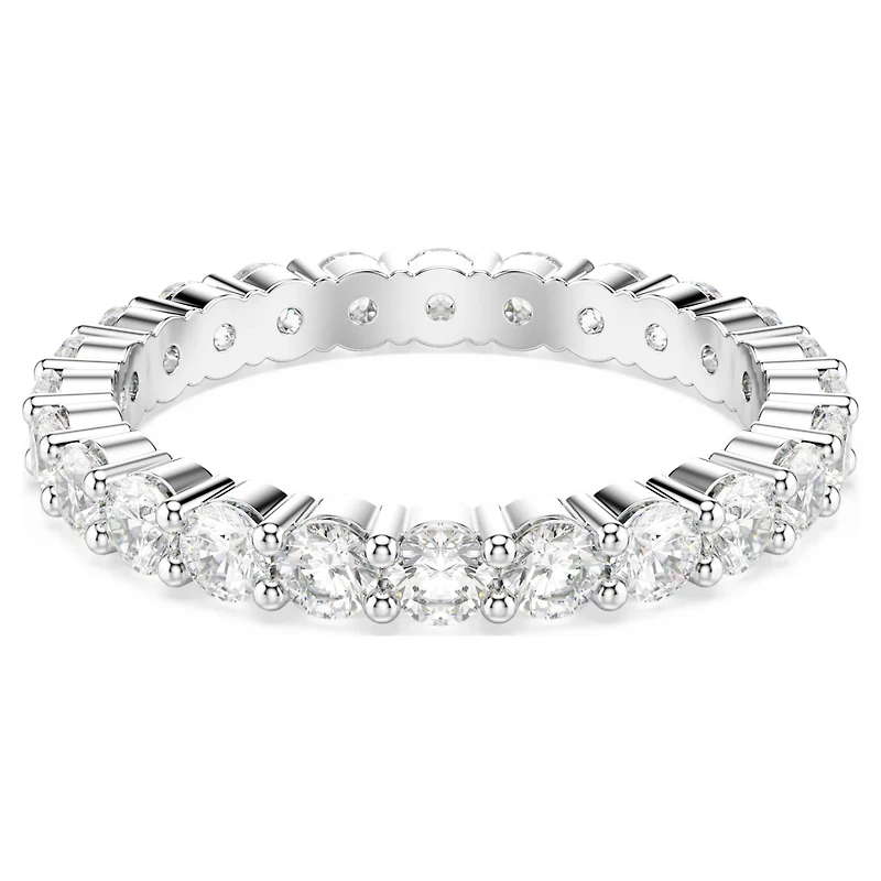 Stilla ring, Set (2), Round cut, White, Rhodium plated by SWAROVSKI