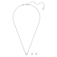 Stilla set, Round cut, White, Rhodium plated by SWAROVSKI