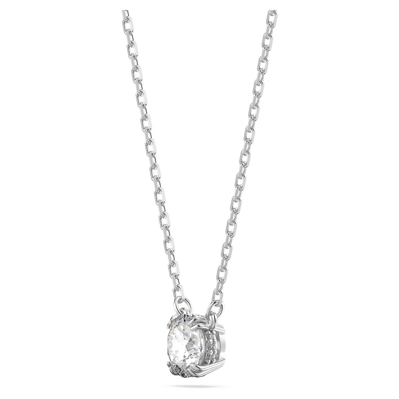 Stilla set, Round cut, White, Rhodium plated by SWAROVSKI