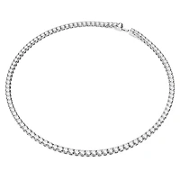 Matrix Tennis set, Round cut, White, Rhodium plated by SWAROVSKI