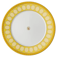 Signum dinner plate, Porcelain, Yellow by SWAROVSKI